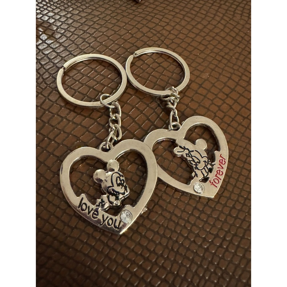 Disney Mickey Mouse Minnie Mouse Couples Heart Love‎ You Forever Keychains